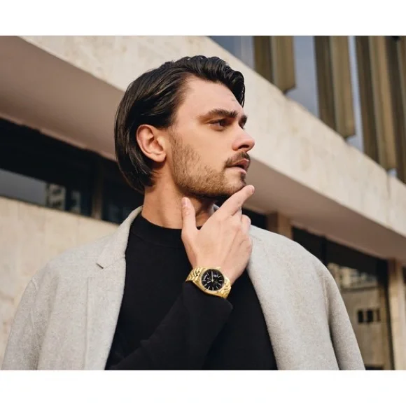 Gold and Black Charles Hubert Watch